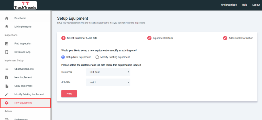 Setting Up & Finding Equipment - TrackTreads Knowledge Base